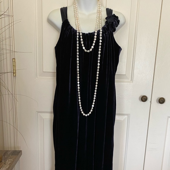 DKNY Dark Blue Velvet Dress